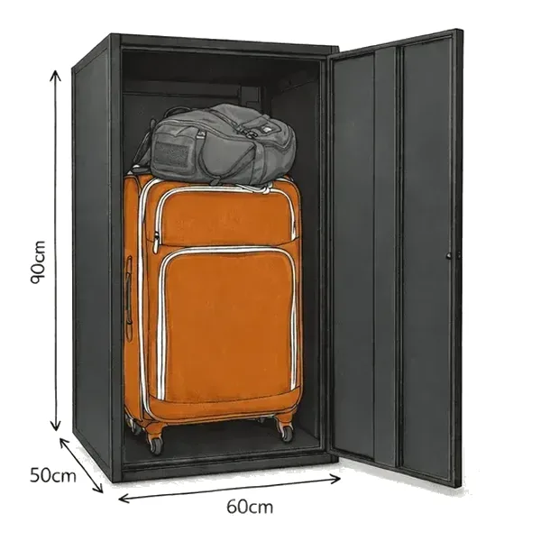 Casier XL ouvert, 90 × 60 × 50 cm